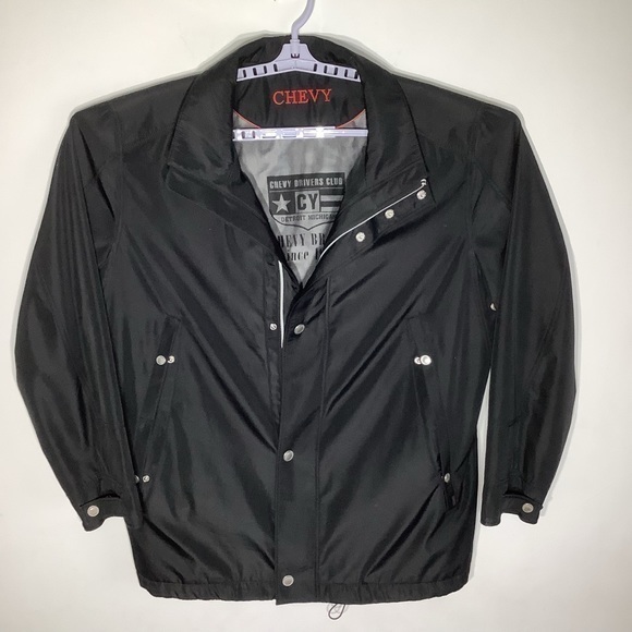 Chevy Drivers Club Mens Black Utility Jacket Full Zip and‎ Snap Closure Size 58